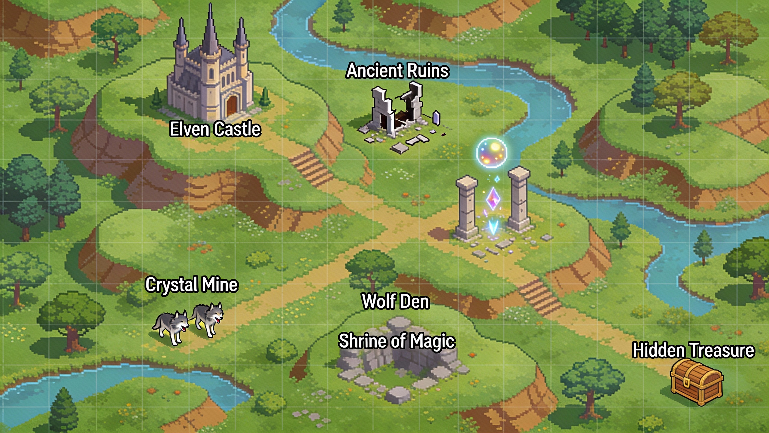 a heroes of might and magic 3 inspired map with gassrands an...