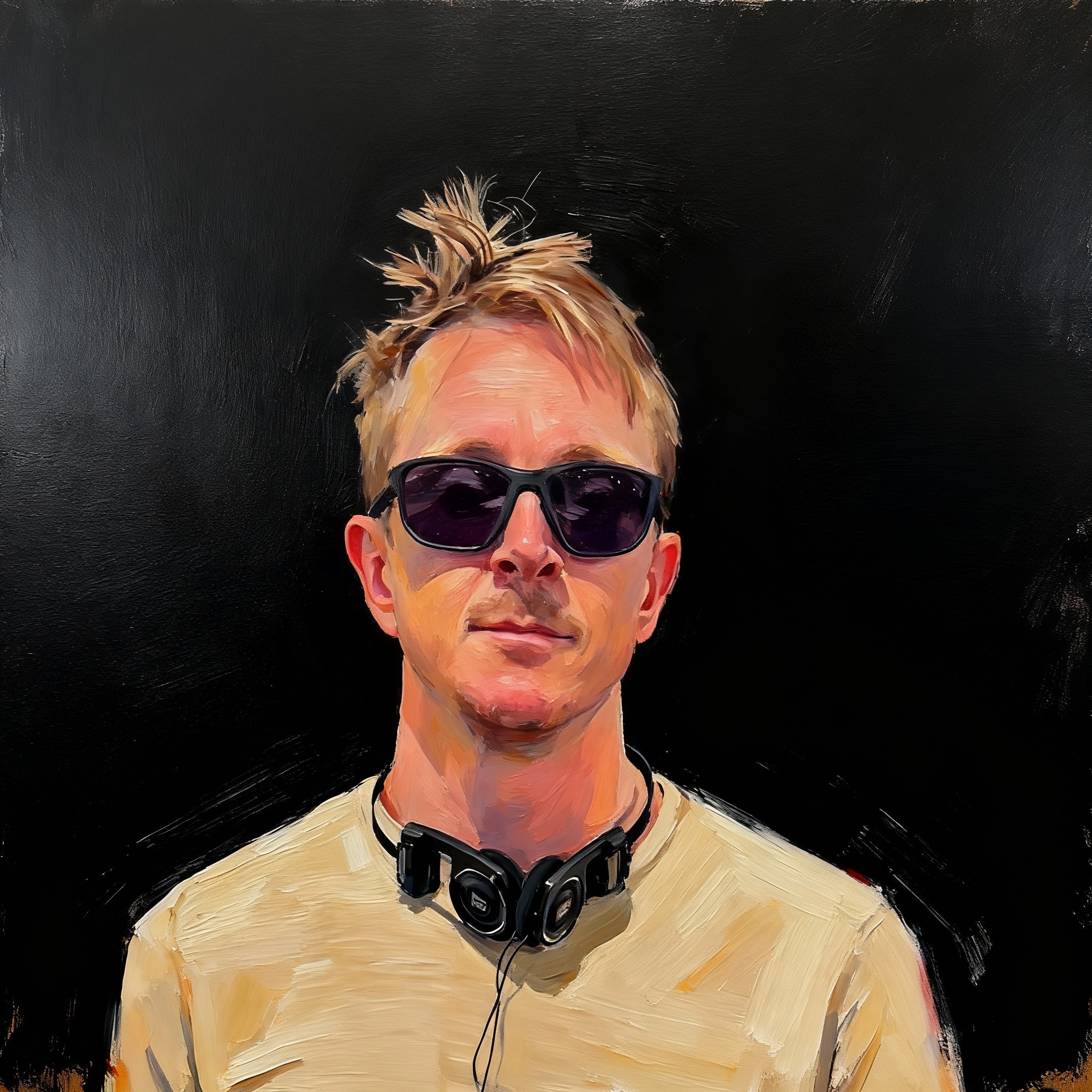 Profile Picture: center the person, remove the background (replaced with solid black) and remove the phone and hand so it doesnt look like a selfie