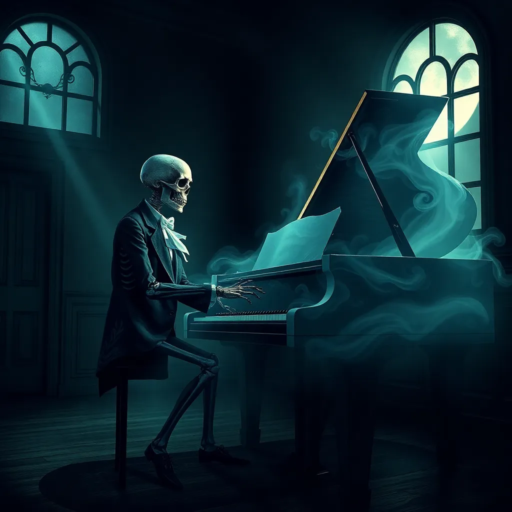 Art: Faça-o tocar um piano negro fantasmagorico