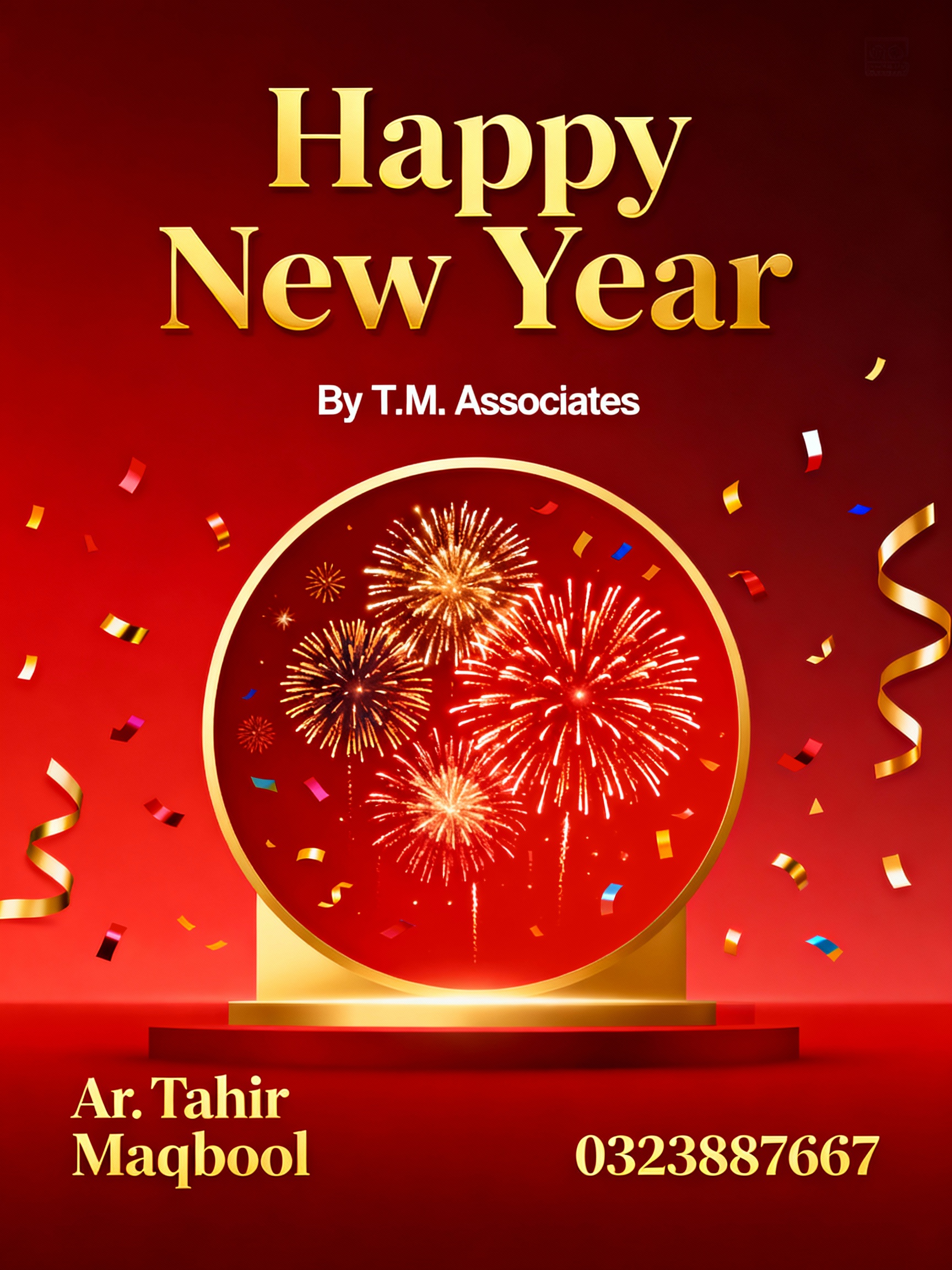 Create a Poster of Happy New Year By T.M. Associates, also M...