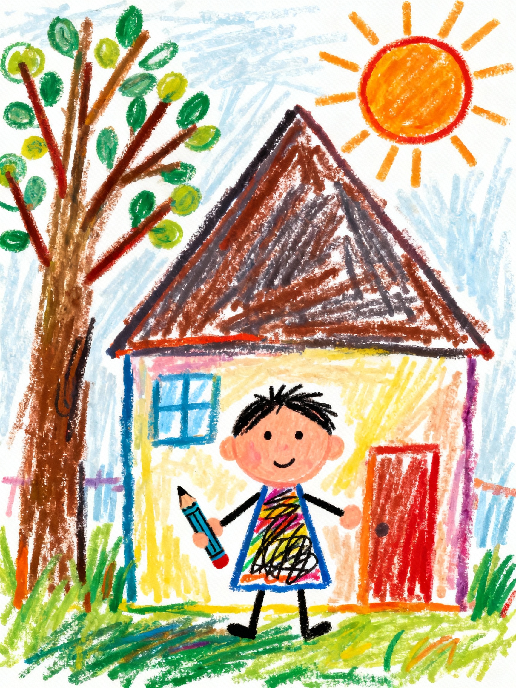 Reimagine this as a first grader's more detailed crayon...