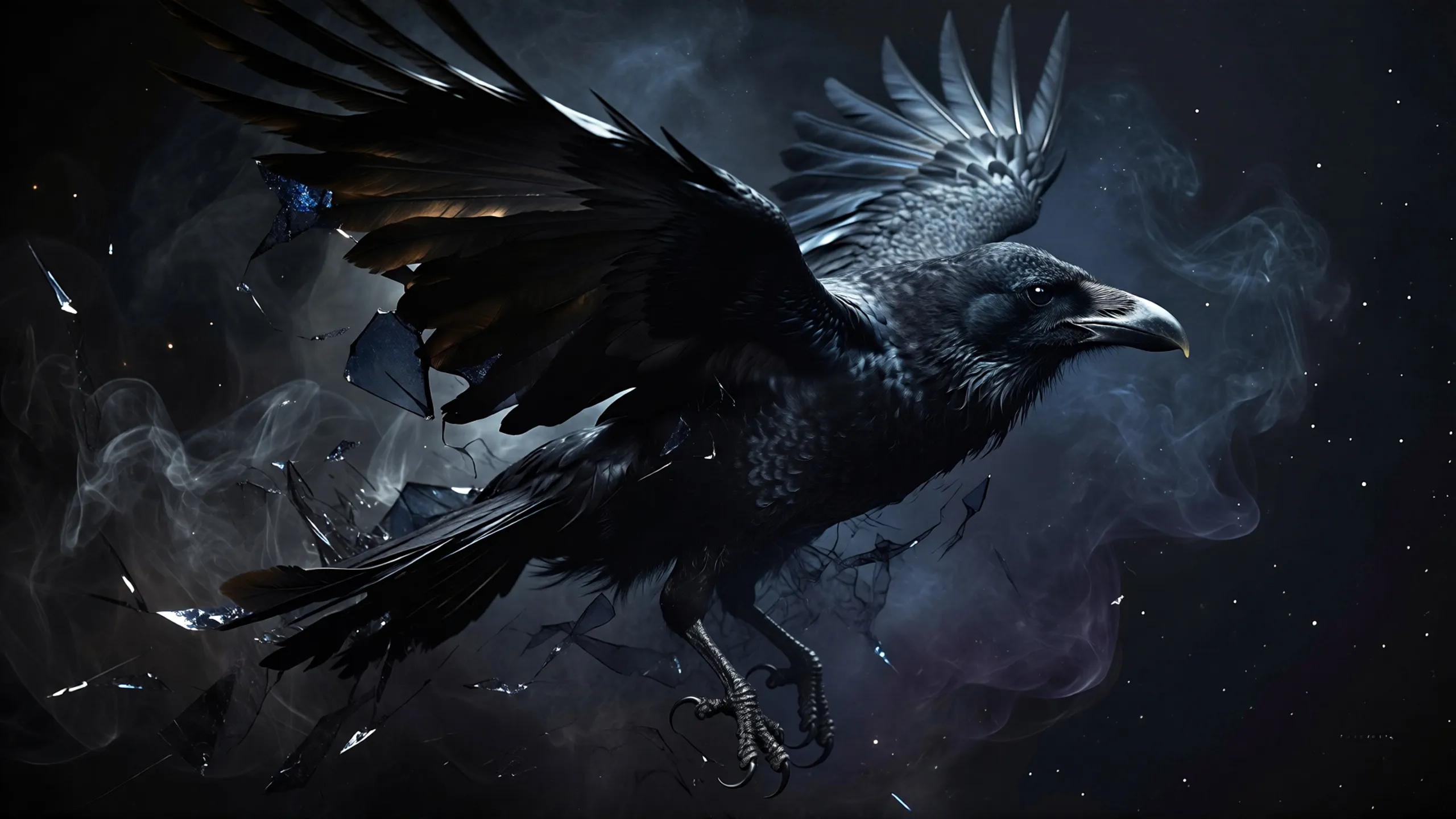 Dark, Abstract, Raven