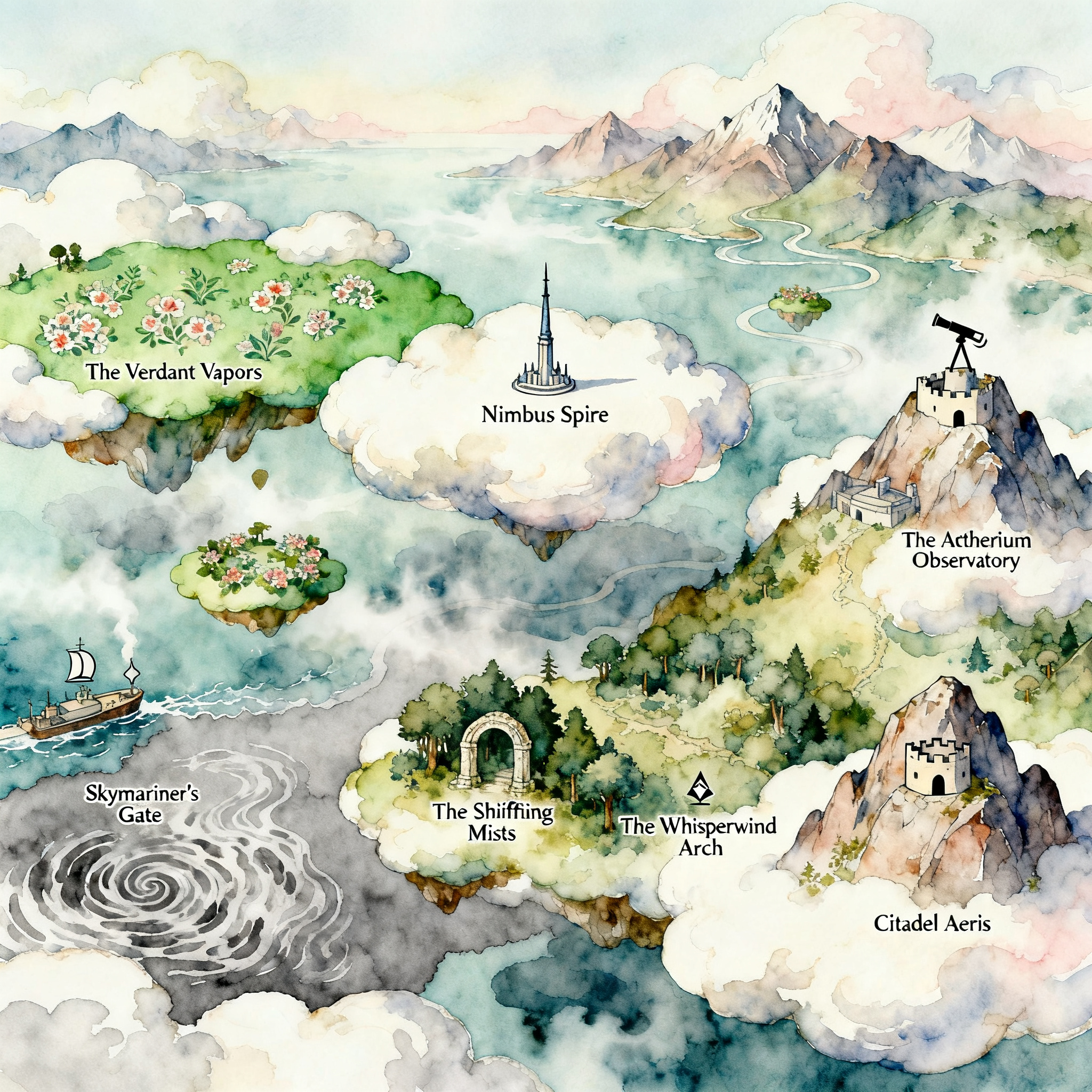 fantasy city in the clouds